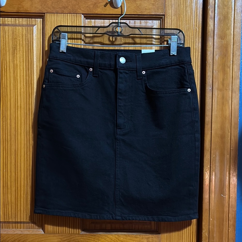 Denim Forum Black Pencil Skirt “The Pin Up” Knee-Length Casual